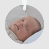 オーナメント|の女の赤ちゃんの写真の初めてのクリスマス オーナメント (裏面)
