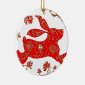 オーナメント、ウサギの中国のな年 セラミックオーナメント (右)