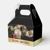 オーナメント、エバーグリーンおよび金ゴールドリボン優先ボックス フェイバーボックス (裏面サイド)