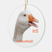オーナメント: クリスマスのガチョウ セラミックオーナメント (左)