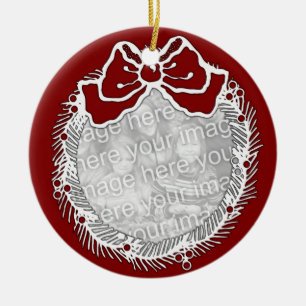 オーナメント-クリスマスのリースの写真 セラミックオーナメント