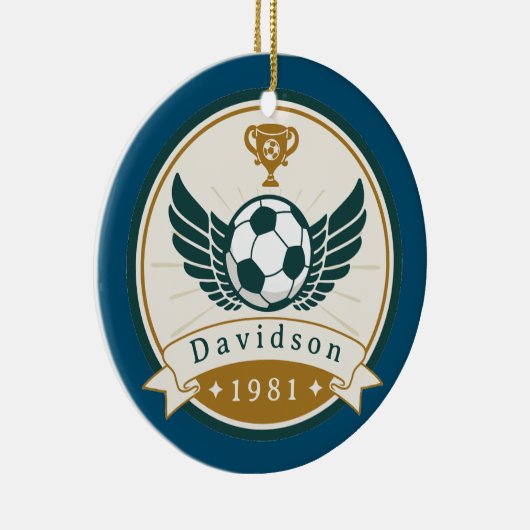 オーナメント – サッカーパーソナライズされた- – 名前の追加 (右)