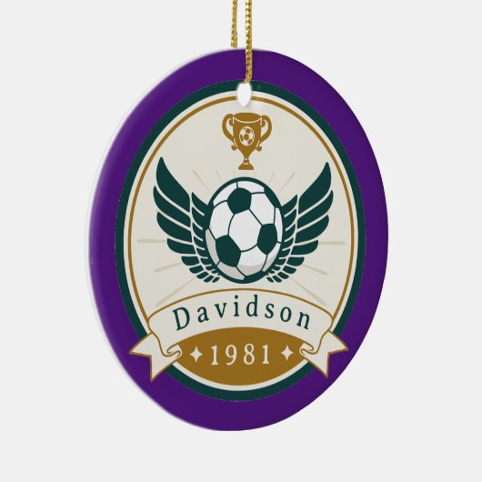 オーナメント – サッカーパーソナライズされた- – 名前の追加 (右)