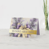 オーナメント サテン リボン エバーグリーン ラベンダー シーズンカード (正面)