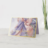 オーナメント サテン リボン エバーグリーン ラベンダー ピーチ シーズンカード (正面)