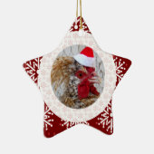 オーナメント-サンタのオンドリ セラミックオーナメント (右)