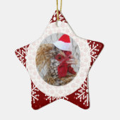 オーナメント-サンタのオンドリ セラミックオーナメント (左)