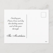 オーナメント、シルバースクリプト&フレーム写真 – 緑 シーズンポストカード (裏面)