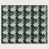 オーナメント – シルバーポインセチア装飾 ラッピングペーパー (フラット)