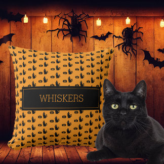 オーナメント ハロウィン 黒猫 愛好家 カボチャ ペット クッション