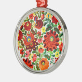 オーナメント、ハンガリー語、刺繍、kalocsai メタルオーナメント (左)