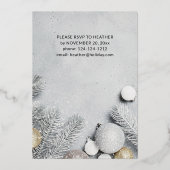 オーナメント&パイン葉ズクリスマスパーティー 箔招待状 (裏面)