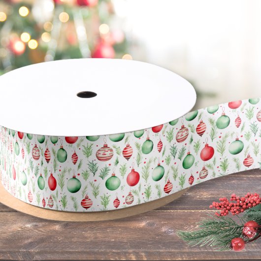 オーナメント パターン クリスマス サテンリボン