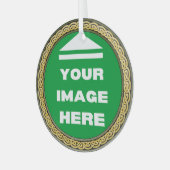 オーナメント- パーソナライズされた – イメージの追加/文字 ガラスオーナメント (正面左)