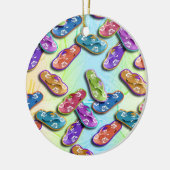 オーナメント-ビーチサンダル セラミックオーナメント (左)