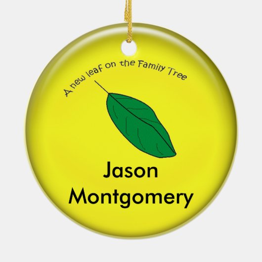 オーナメント – ファミリーツリー上の新しいリーフ。 (裏面)