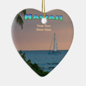 オーナメント：ブルーカタマランサンセット(ハート) セラミックオーナメント (右)