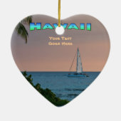 オーナメント：ブルーカタマランサンセット(ハート) セラミックオーナメント (裏面)