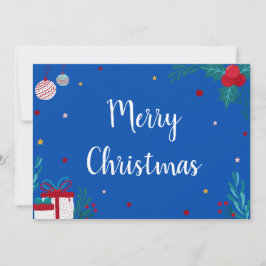 オーナメント、プレゼント、ガーランド付きメリークリスマス 招待状
