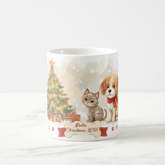 オーナメント ペット 名前入り クリスマス コーヒーマグカップ (中央)