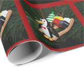 オーナメント – ペンギン&クリスマススレッド ラッピングペーパー (ロールコーナー)