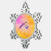 オーナメント：メリークリスマス スノーフレークピューターオーナメント (右)