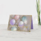 オーナメント ラベンダー、ピーチ ミント シャンパン シーズンカード (正面)