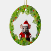 オーナメント-リースとサンタマウス セラミックオーナメント (右)