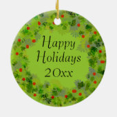 オーナメント-リースとサンタマウス セラミックオーナメント (裏面)