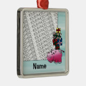 オーナメント、写真及び名前のテンプレートのかわいいカバ及びギフト メタルオーナメント (右)