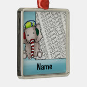 オーナメント、写真及び名前のテンプレート象Candycane メタルオーナメント (右)
