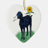 オーナメント: 前部及び背部2色彩の鮮やかなヤギ! セラミックオーナメント (右)