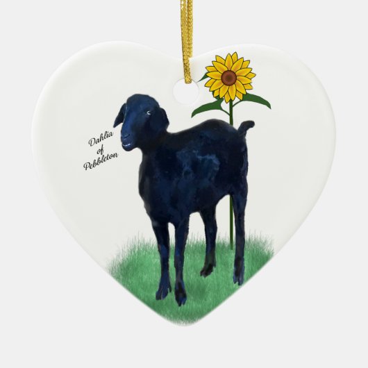 オーナメント: 前部及び背部2色彩の鮮やかなヤギ! セラミックオーナメント (正面)