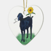オーナメント: 前部及び背部2色彩の鮮やかなヤギ! セラミックオーナメント (左)