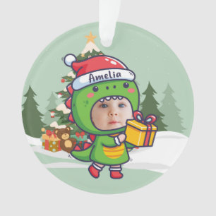 オーナメント 名前+写真 メッセージを送ってください-クリスマス オーナメント