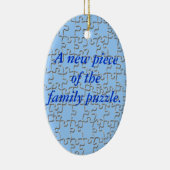 オーナメント-家族のパズルの新しい部分(青い) セラミックオーナメント (右)