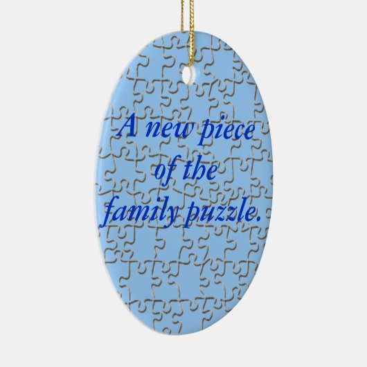 オーナメント-家族のパズルの新しい部分(青い) セラミックオーナメント (右)