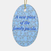 オーナメント-家族のパズルの新しい部分(青い) セラミックオーナメント (左)