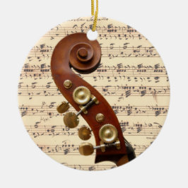 オーナメント-楽譜のスクロール セラミックオーナメント