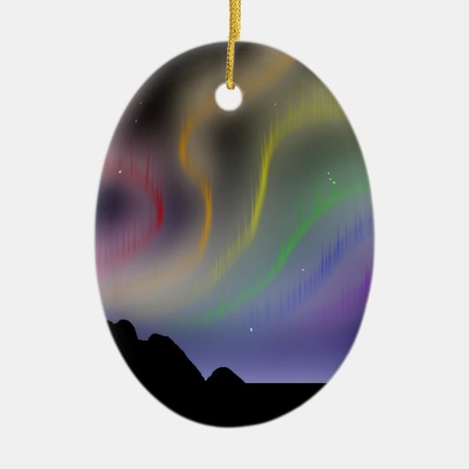 オーナメント: 虹のNorthern Lights セラミックオーナメント (正面)