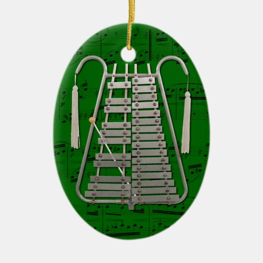 オーナメント-行進の鉄琴-あなたの色を選んで下さい セラミックオーナメント (正面)