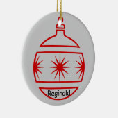 オーナメント – 赤い星、名前、年 (右)