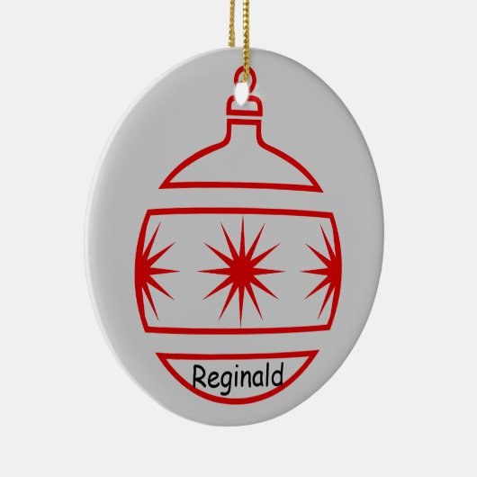 オーナメント – 赤い星、名前、年 (右)