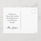 オーナメント、金ゴールドスクリプトおよびフレーム付き写真 – 緑 シーズンポストカード (裏面)