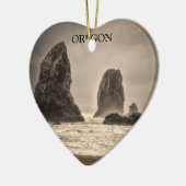 オーナメント:針1トーン(ハート) セラミックオーナメント (左)