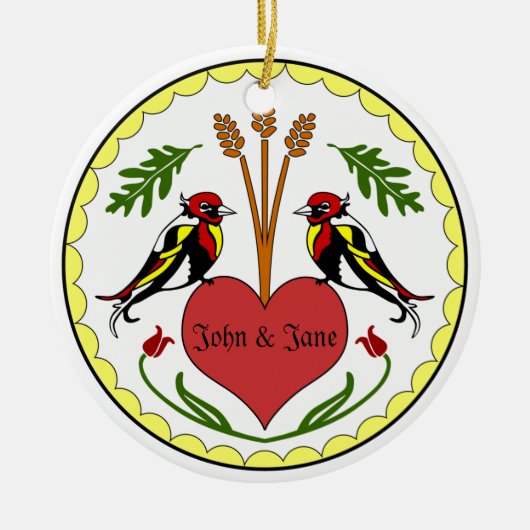 オーナメント-長く、幸せな人間関係のジンクス セラミックオーナメント (正面)