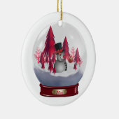 オーナメント 雪だるま 赤 クリスマスツリー スノーグローブ (右)