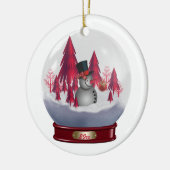 オーナメント 雪だるま 赤 クリスマスツリー スノーグローブ (左)