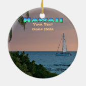 オーナメント：青いカタマランサンセット（円） セラミックオーナメント (裏面)