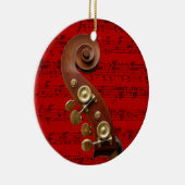オーナメント-音楽のスクロール-あなたの色を選んで下さい セラミックオーナメント (右)
